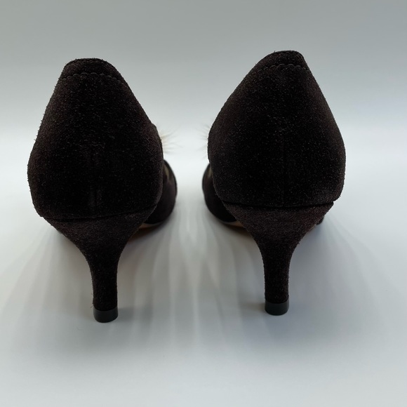Kristen Randolph Chocolate Suede Leather Heels Size 7 - Picture 10 of 15